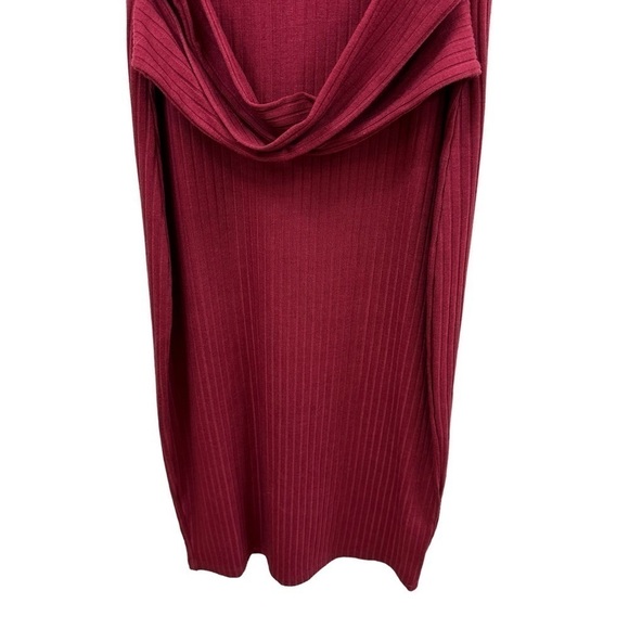 Venus Cranberry Sleeveless Ribbed Bodycon Dress, M - Picture 4 of 8